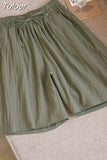 Women Cotton Linen Shorts Summer Solid All Match Loose Wide Leg Pants Korean Fashion Casual Female Y2K Shorts