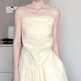 Sense Asymmetric Folding Design Corset Female High-Waisted Ponbo Skirt Niche Fashionable