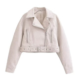 New Spring Style Skinny Leather Locomotive Jacket 4341730-Outfit