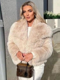 Faux Fur Plush Jackets Women Elegant Fleece Single-breasted Cardigan Coat Autumn Winter Female Warm Thickened