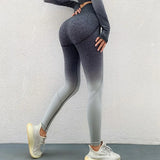 Seamless Sport Set 3PCS Fitness Sports Suits Gym Bra Long Sleeve Crop Top Shirts High Waist Running Leggings Workout
