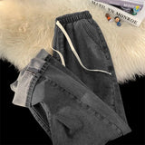 Jeans Men's New Loose Trend High Street Retro Straight Trousers In
