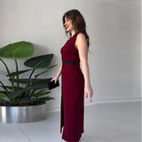 New Women's Single-Cringed Knitless Knitted Solid-Colored Waist