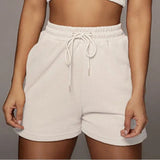 Solid Sportswear 2 Two Piece Sets Women 2021 Crop Top And Drawstring Shorts Matching Suits Summer Athleisure Outfits