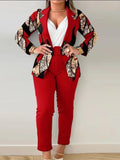 New Fashion Print Casual Suit Women's Clothing With