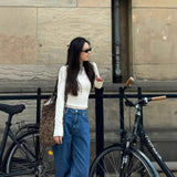 Dark Blue Straight Jeans Women Summer Thin Small Tall Waist Display Thin-Legged Long