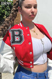 Fall Winter Print Patchwork Yellow Jackets For Women 2023 Long Sleeve Varsity Jacket Buttons Loose Baseball Jacket