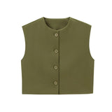 New Series Buckle Collar Vest Top