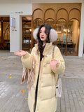 Female 2024 New Korean Version Loose Medium And Long Cotton-Padded Jacket Winter Jacket-Outfit