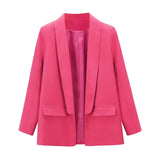 Elegant Long Sleeve Turn-down Collar Blazer Office Lady Formal Slim Coats 2020 Women's Demi-season Jacket