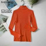 2021 Basic Turtleneck Women Sweaters Autumn Winter Tops Slim Women Pullover Knitted Sweater Jumper Soft Warm