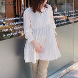 ZANZEA Ruffle Shirts Women 2022 Female Elegant Blouse Casual Puff Sleeve Black Tops Spring O Neck Blusa Femininas