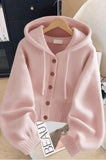 2025 New Women's Knitted Open Shirt Warm Casual Languile Languiled Hooded Sweater