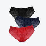 3pcs/Pack! Plus Size Women Underwear Lace Briefs Sexy Panties for Women XL- 4XL Comfort