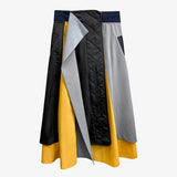 High Waist Irregular Spliced Contrast Color Irregular Half-body Skirt Women Fashion Tide New Spring Autumn 2023