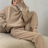 2022 Spring Women Hoodies Sweatshirt Tracksuit Fleece Cotton 2 Pieces Sets Female Pants