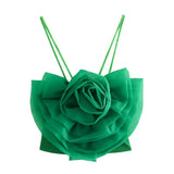 New Transparent Hard Gauze Flower Decoration Slim Sling Blouse-Outfit
