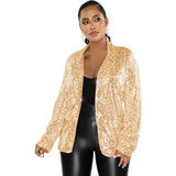 Toloer New Women's Casual Sequin Suit Jacket-Outfit