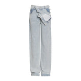 Casual Denim Pants For Women High Waist Pocket Streetwear Loose Wide Leg Jeans Female 2020 Fall Fashion