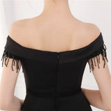 Fringe Tassels Off Shoulder Formal Mermaid Evening