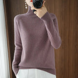 Turtleneck Sweater Cashmere Solid Knitted Pullover Tops Casual All-Match Long Sleeve Winter Thick Bottoming Shirt
