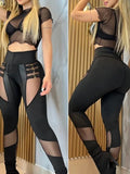 Women Solid Tight High Waist Slim Fit Sheath Long Pants Autumn Spliced Package Hip Trousers Sexy 2023 Regular Casual Ladies-Outfit