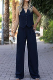 Women's Clothing 2025 Spring New V-Neck Sleeveless Vest Hanging Broad-Legged Trousers Casual