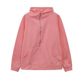 Autumn And Winter New Fashion Leisure Sports Semi-Zip Hooded Short Plus Velvet