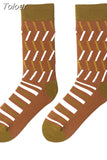 1 Pair Men Dress Socks Cotton Colorful Striped Plaid Printed Comfort Happy Socks Skate Funny Geometry Dot Wedding