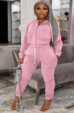 Plus Size Zipper Hoodies and Pants 2 Piece