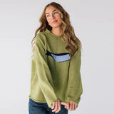 Lazy Wind Collar Small Fish Pattern Knitted Sweater 2025 Autumn And Winter