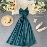 Gentle Wind Long Dress Children's Summer Dress 2023 New Goddess Heart Machine Open-Back Strap Halter Dress-Outfit