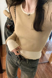 Style Jumper Color Minority Long-Sleeved Sweater Women's Autumn And Winter New Small Short Style Bottom Sweater Trend-Outfit