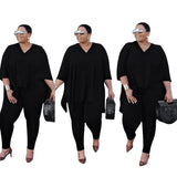 Size S-5XL 2 Piece Set Women Pants Sets Solid Loose Top Leggings Shot Sleeve Summer Jogger Tracksuit Wholesale