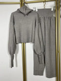 2022 Autumn New Women's Turtleneck Knitted Sweater Set Elegant Long Sleeve Pullover & Elastic Pants 2-Piece Casual Women's