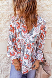 Notched Balloon Sleeve Babydoll