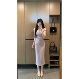 Roo Wind Temperament Kinesi Dress Design Feel Waist Display Body Ass Long