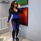 2021 Casual 2 Two Piece Set Tracksuit Sweatsuits For Womens Outfit Long Sleeve Zipper Top Patchwork Pants Matching