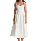 Women A-Line Midi Dress Evening Party Summer Clothes 2023 Chic and Elegant Sleeveless Backless Dress Sexy Club y2k Streetwear-Outfit
