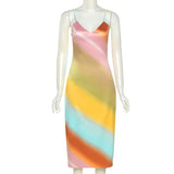 Fashion Sexy Print Strap Long Dress For Women 2021 New Casual Club Streetwear Dresses Party Vacation Beach