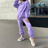 Printed Women's Tracksuit Hoodies Hooded Fleece Oversized Long Sleeve Suit 2 Piece Set Female 2021 Sport Pants Lady