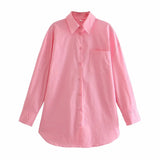Ins14 Color Pocket Decoration Women's Basic Long-Sleeved Shirt In Spring And Summer Of 2024-Outfit