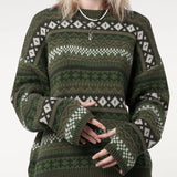Long Sleeve Downtown Jacquard Sweater-Outfit