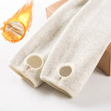 Warm Fleece Lined Super Thick Warm Leggings Women Winter Spandex Ribbed Slim Pattern Leggins Winter High Waist Basic
