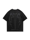 oversize short sleeve shirt made of PU suede with skeleton