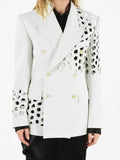Fashion Women's Blazer Notched Collar Hollow Out Design Double Breasted Solid Color Suit Jackets Spring 2023 New