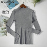 Autumn Winter Basic Turtleneck Knitting Bottoming Warm Sweaters 2021 Women's Pullovers Solid Minimalist Cheap
