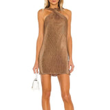 Pleated Mini Dress Women 2022 Sleeveless Summer Streetwear Y2k Party Club Dress O Neck Kink Off Shoulder Dresses