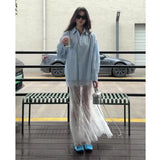 Sister Pure Style Wearing White Lace Half-Dress Woman Spring New Design Sense A Word-Brace Hip Long