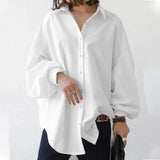 Stylish Women's Lapel Blouses ZANZEA 2022 Puff Sleeve Shirts Casual Button Blusas Female Solid Asymmetrical